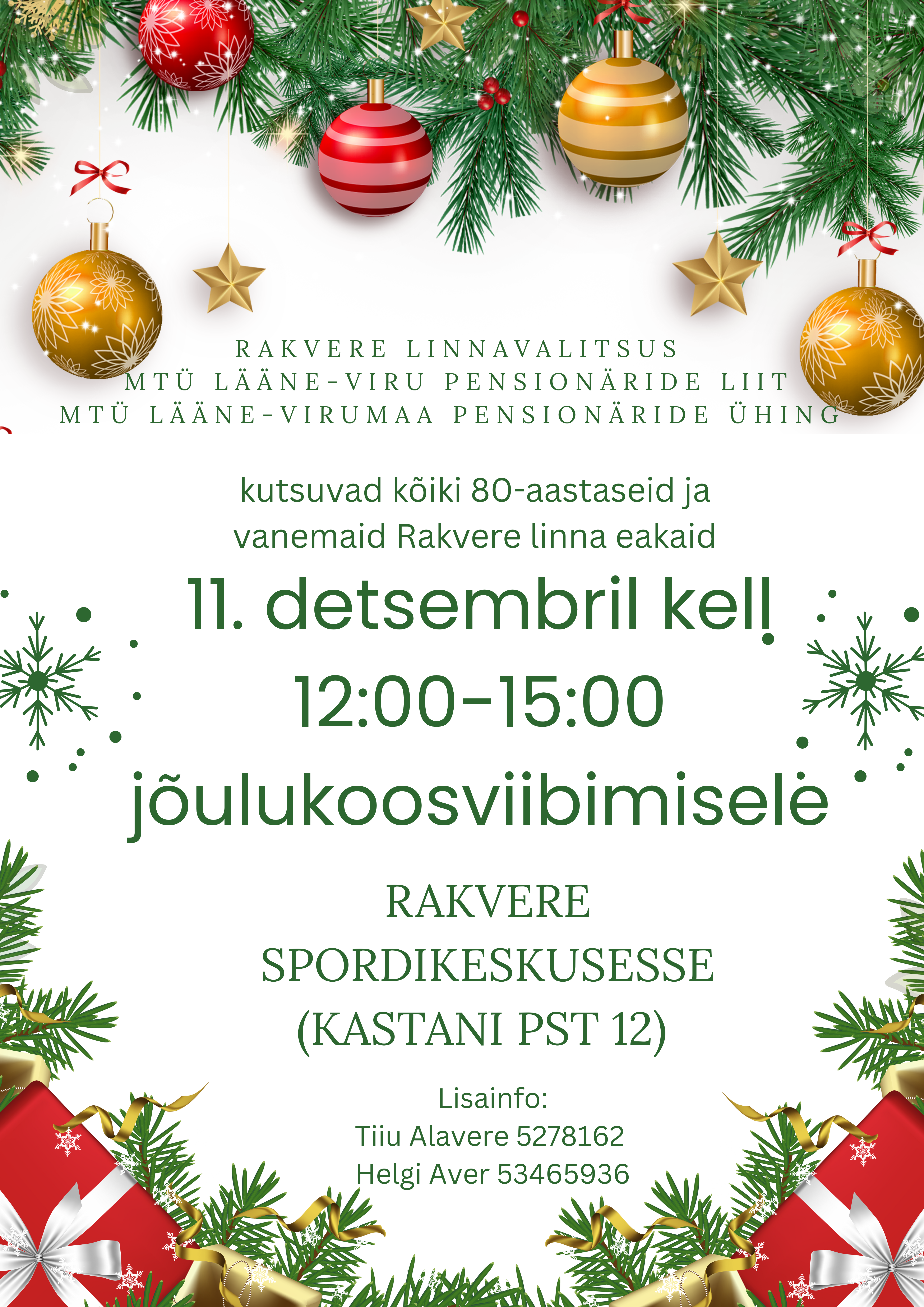 Eakate jõulupidu 11.12.2025 Rakvere Spordikeskuses